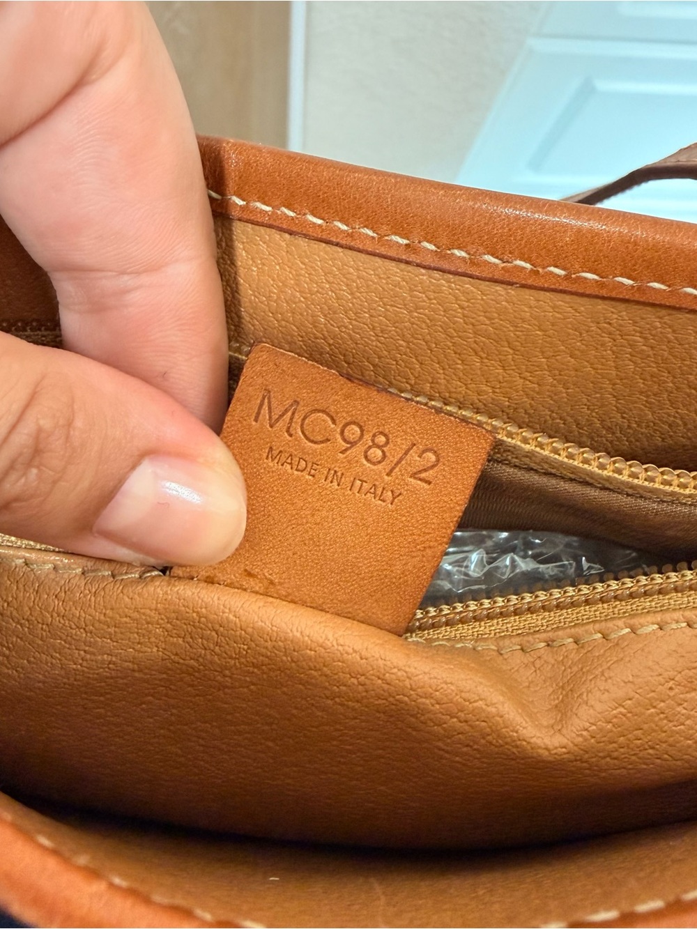 Celine MC98/2 Brown Monogram Tote with Tan Leather Trim - Picture 6 of 11